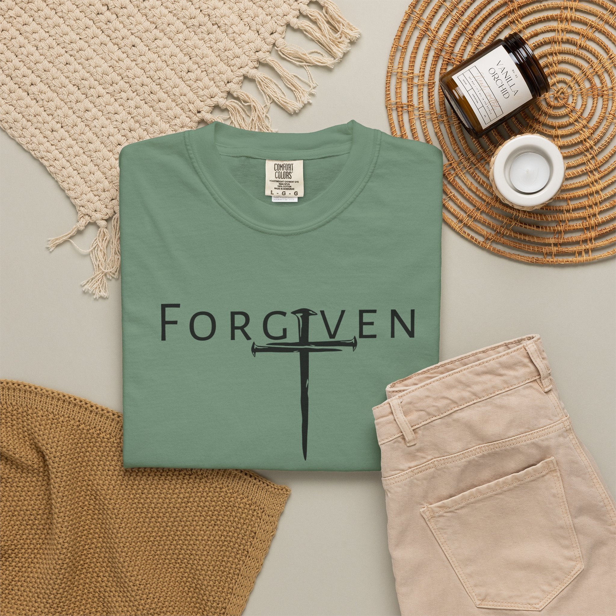 Forgiven Cross Vintage T-Shirt — Edgy Faith-Inspired Comfort Tee
