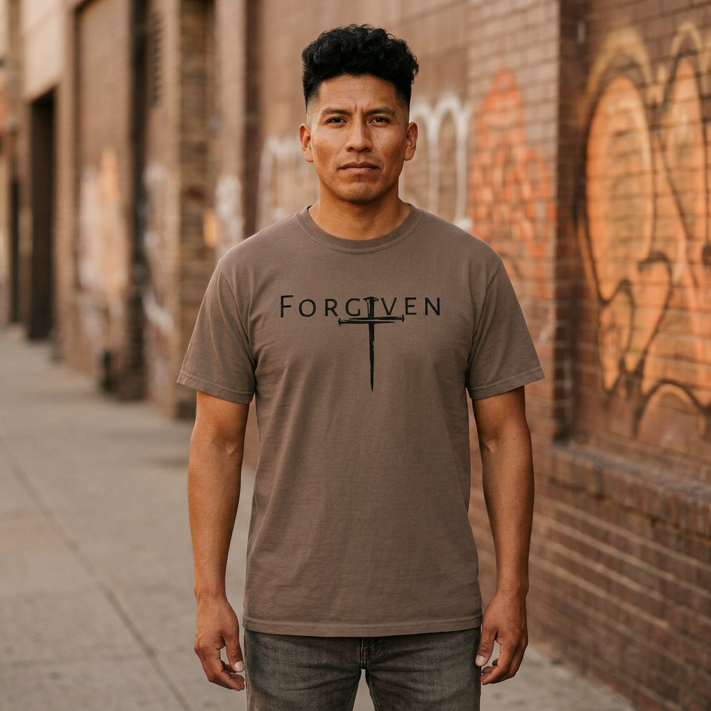Forgiven Cross Vintage T-Shirt — Edgy Faith-Inspired Comfort Tee