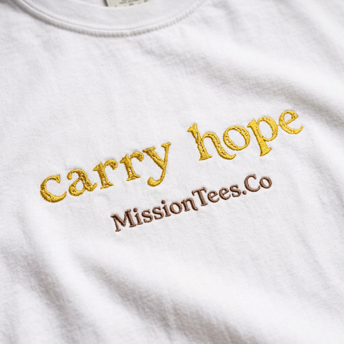 Carry Hope Embroidered Mission Tees Branded T-shirt