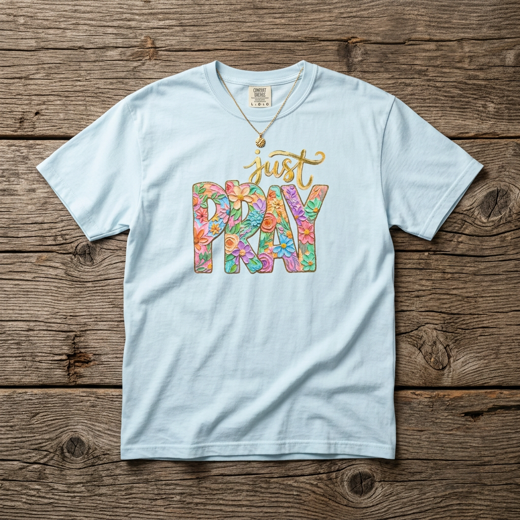 Just Pray T-Shirt | Floral Faith Graphic Tee