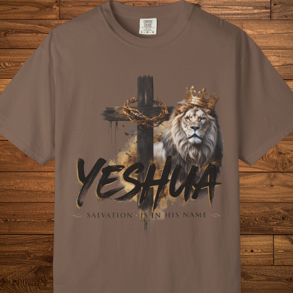 Yeshua Lion & Cross T-Shirt | Christian Faith Graphic Tee