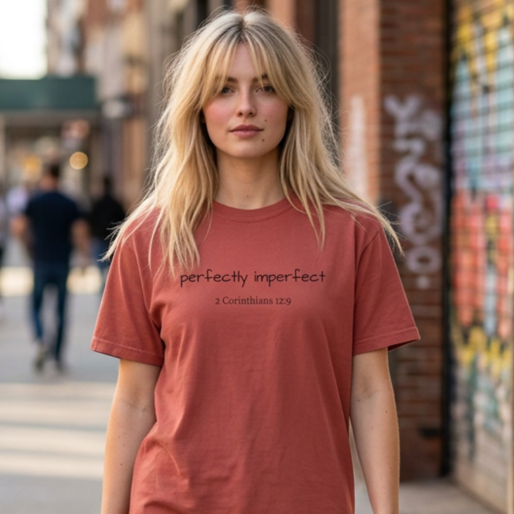 Perfectly Imperfect T-Shirt | 2 Corinthians 12:9 Faith Tee