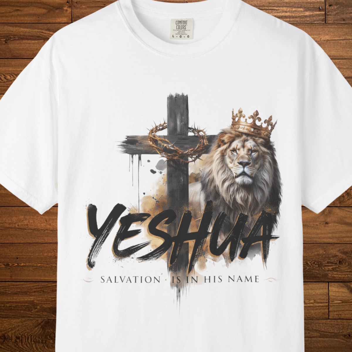 Yeshua Lion & Cross T-Shirt | Christian Faith Graphic Tee