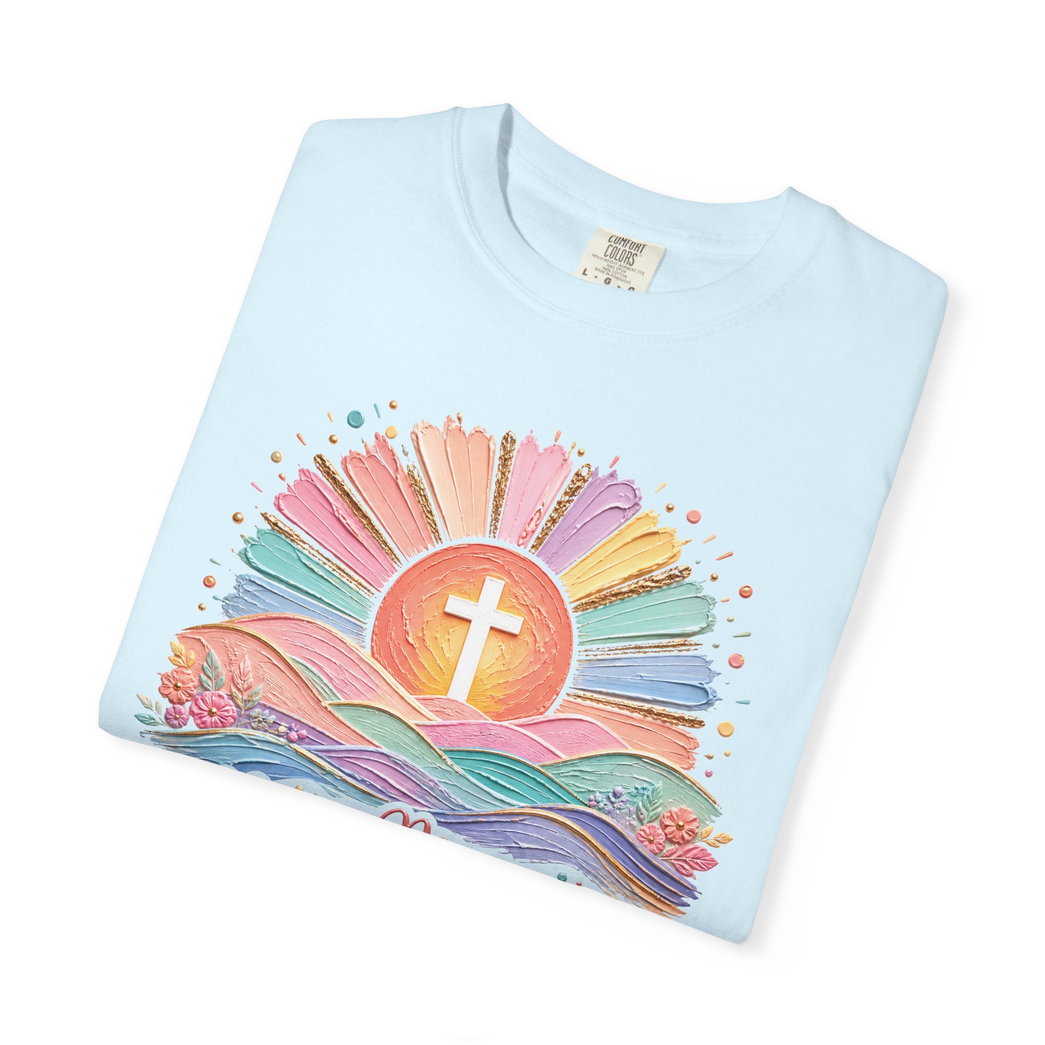 New Mercies Meet the Morning Tee | Sunrise Cross Christian T-Shirt