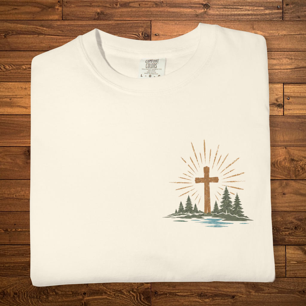 Cast All Your Cares on the Lord T-Shirt | 1 Peter 5:7 Christian Fishing Graphic Tee