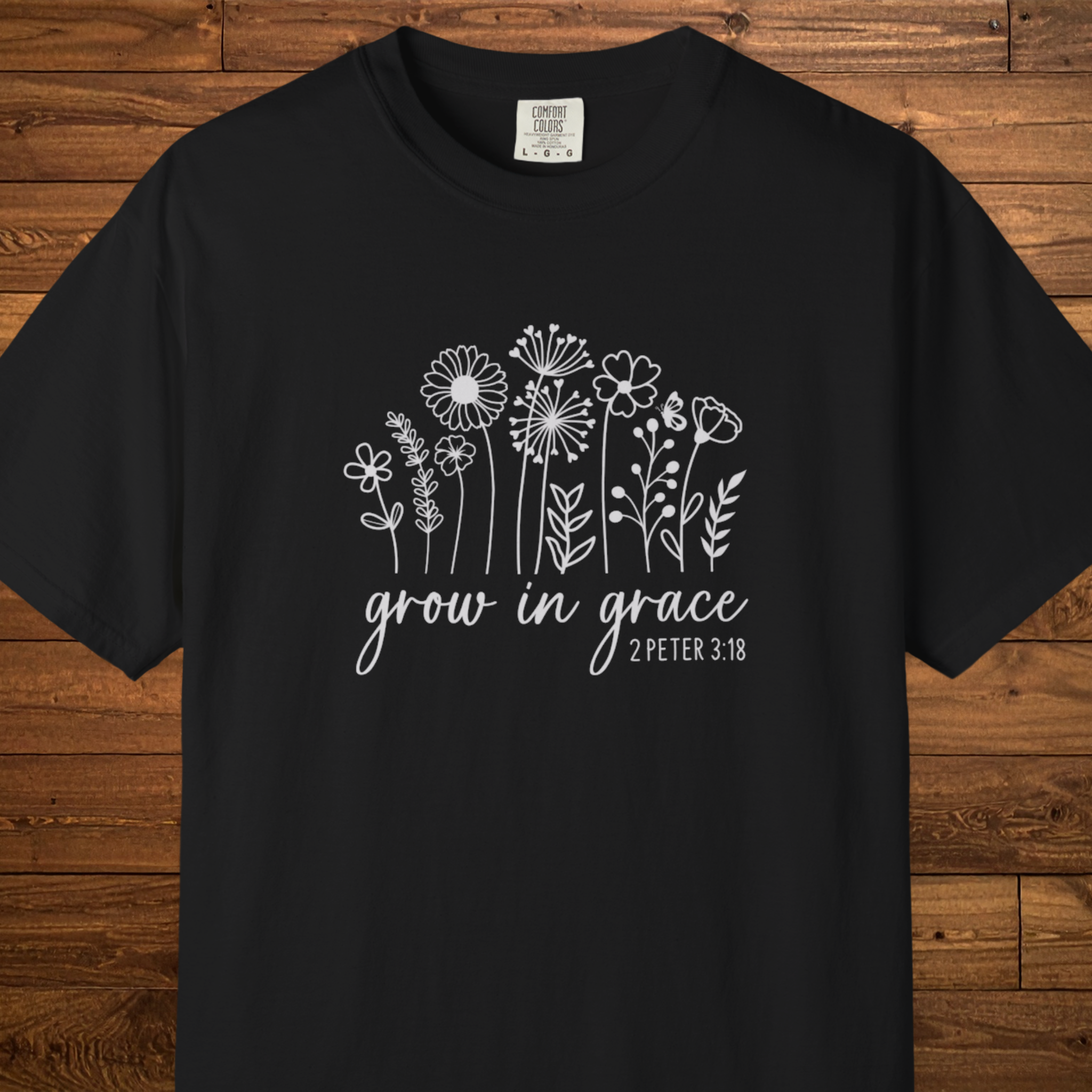 Grow in Grace T-Shirt | 2 Peter 3:18 Faith Tee
