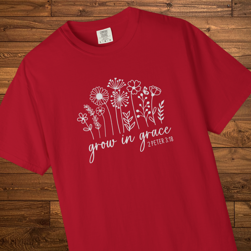 Grow in Grace T-Shirt | 2 Peter 3:18 Faith Tee