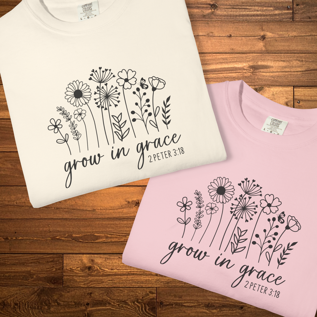 Grow in Grace T-Shirt | 2 Peter 3:18 Faith Tee