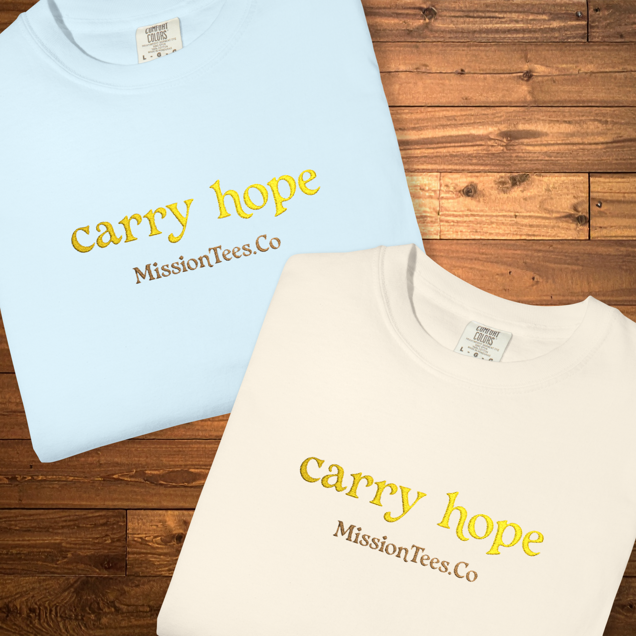 Carry Hope Embroidered Mission Tees Branded T-shirt