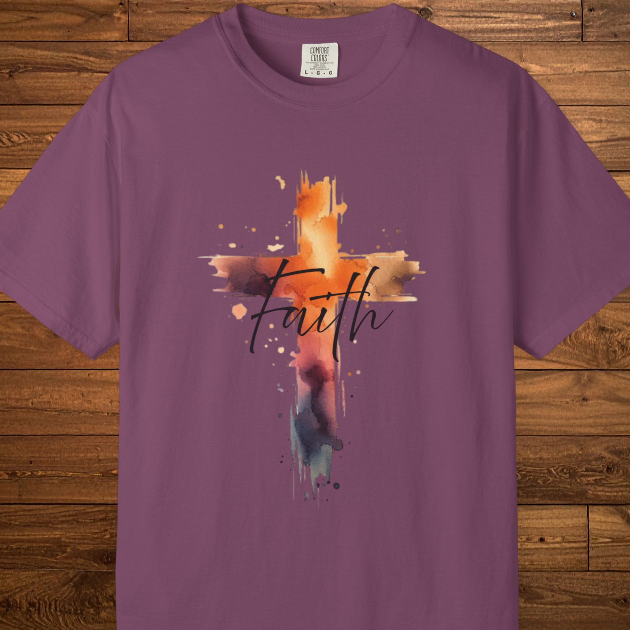 Faith Watercolor Cross T-Shirt — Christian Inspirational Tee