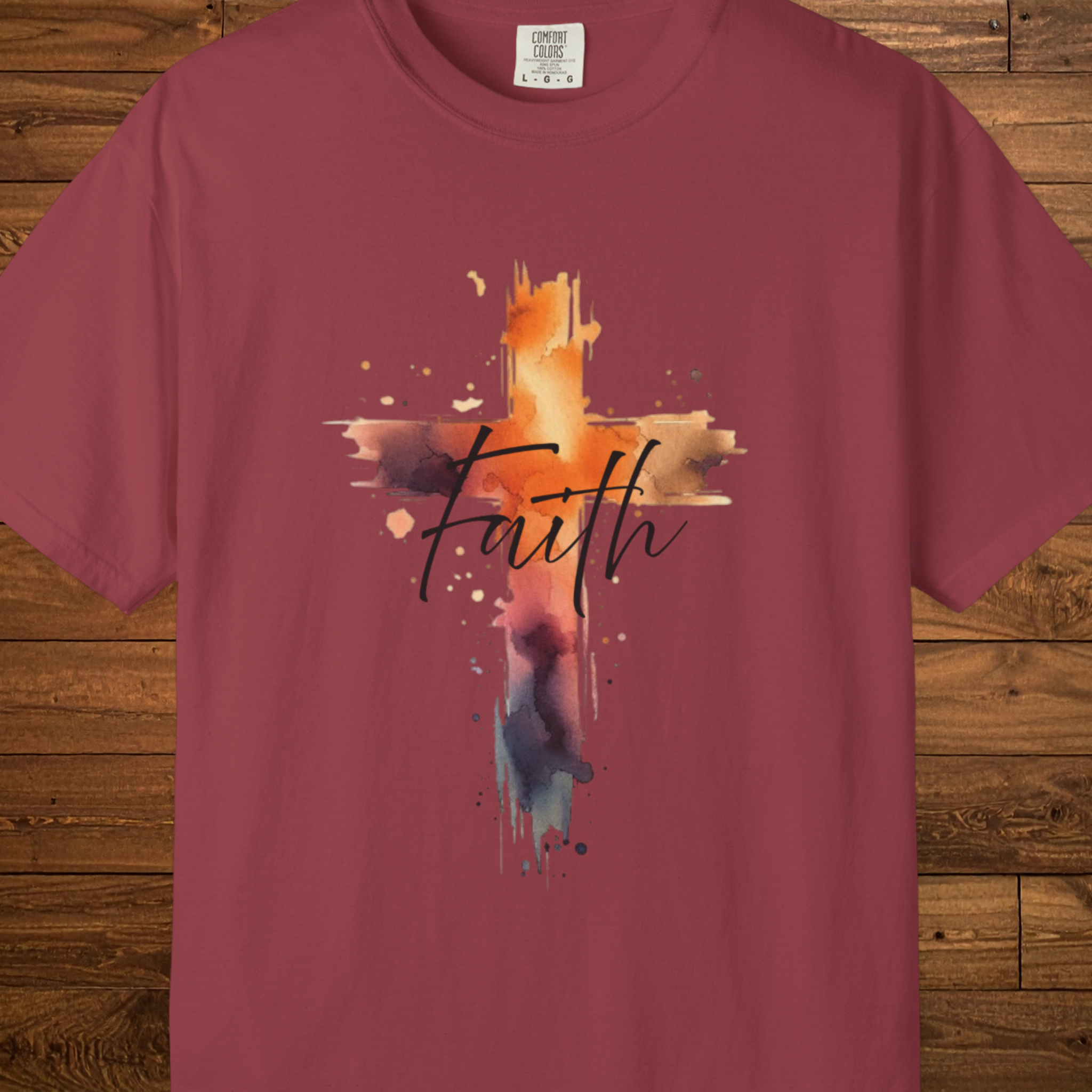 Faith Watercolor Cross T-Shirt — Christian Inspirational Tee
