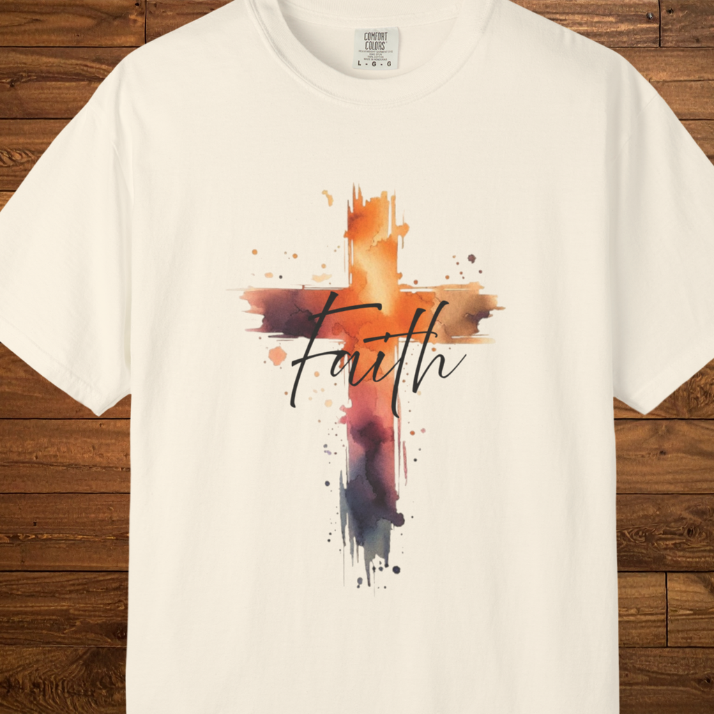 Faith Watercolor Cross T-Shirt — Christian Inspirational Tee