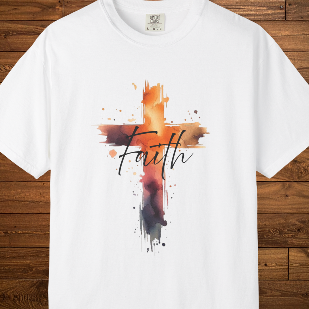 Faith Watercolor Cross T-Shirt — Christian Inspirational Tee